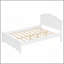 Lit plateforme double en bois avec tête de lit double, blanc