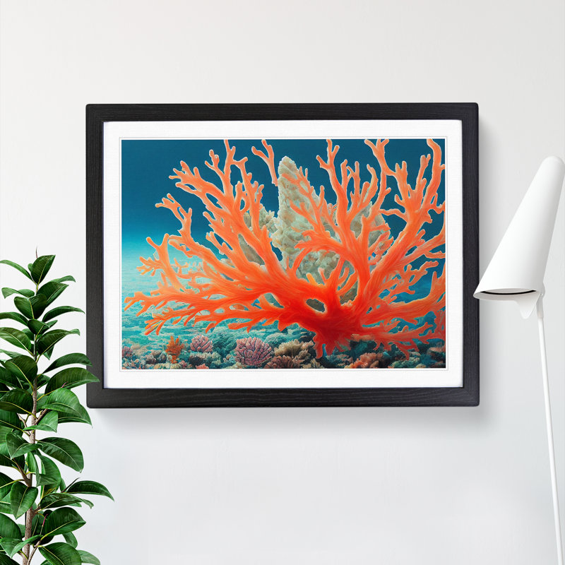 The Coral Reef Vol.1 - Single Picture Frame Print, Black, 46cm H x 64cm W