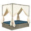 Myley Adjustable Sun Bed With Curtain and Polyester Cushion-115694803