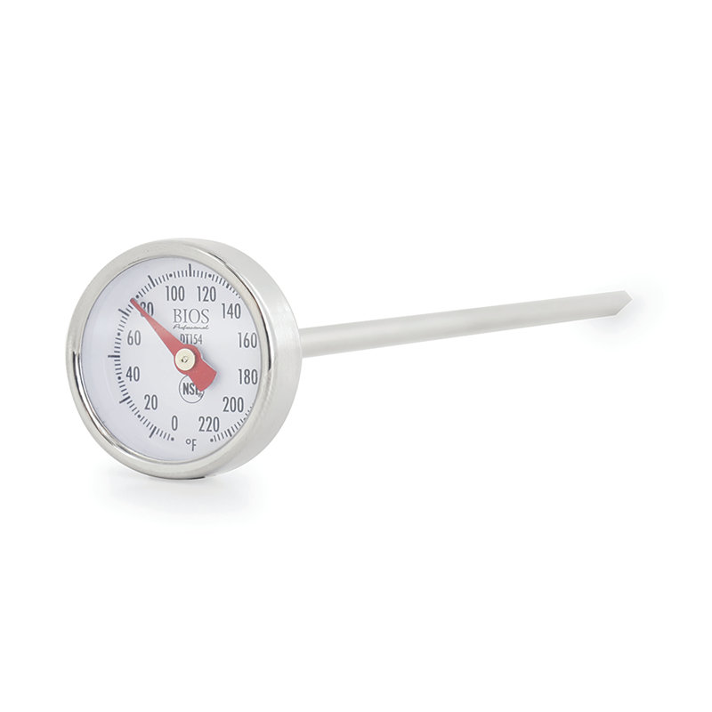 Thermomètre Fahrenheit à cadran du bios, 1 po, gris