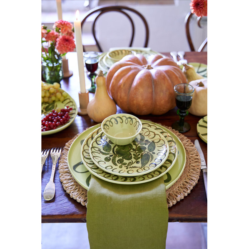 Amalfi Dessert Plate - Mustard - 9.1", Lime