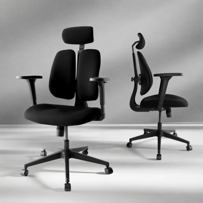 Ergonomic Split-back Office Chair with Adjustable 2d Headrest and 4d Armrests
