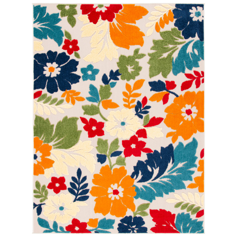 Tapis floral Longshore Performance, Rectangle 4 pi 5 po x 6 pi 5 po