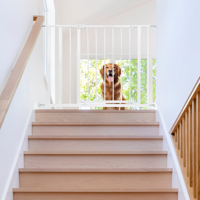 Eryca Metal Adjustable Pressure Mounted Pet Gate With Door