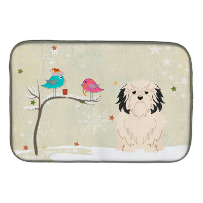 Tapis de noël entre amis petit chien lion