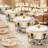 Stainless Steel Round Buffet Catering Dish Set, 4 Pieces, Elegant Golden Finish for Home and Outdoor Use