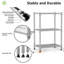 Étagère grillagée utilitaire en acier à 3 niveaux de 450 lb pour grille de rangement en métal pour la maison, la cuisine, le bureau, chrome (P 11,8 po x l 17,7 po x H 26,3 po)-444443835