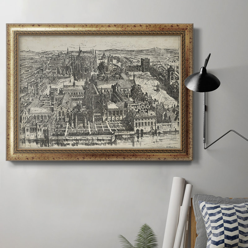 Vue d'oiseau de Londres Westminster - cadre photo, impression sur toile