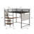 Metal Deep Black Full Size Platform Loft Bed with LED Lighting and Built-in Charging Station for Bedroom and Dormitory Use-1349839740-1349839741