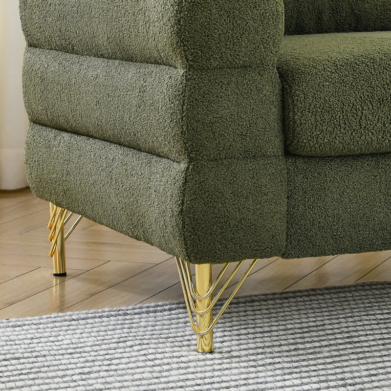 Marypatricia Oversized  Upholstered Loveseat, Modern Sofa Couch, Green Fabric, 28" H x 81" W x 32" D