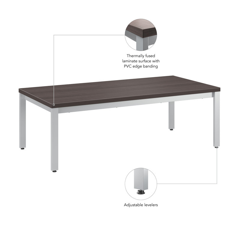 Storm Gray Rectangular Wood and Metal Coffee Table