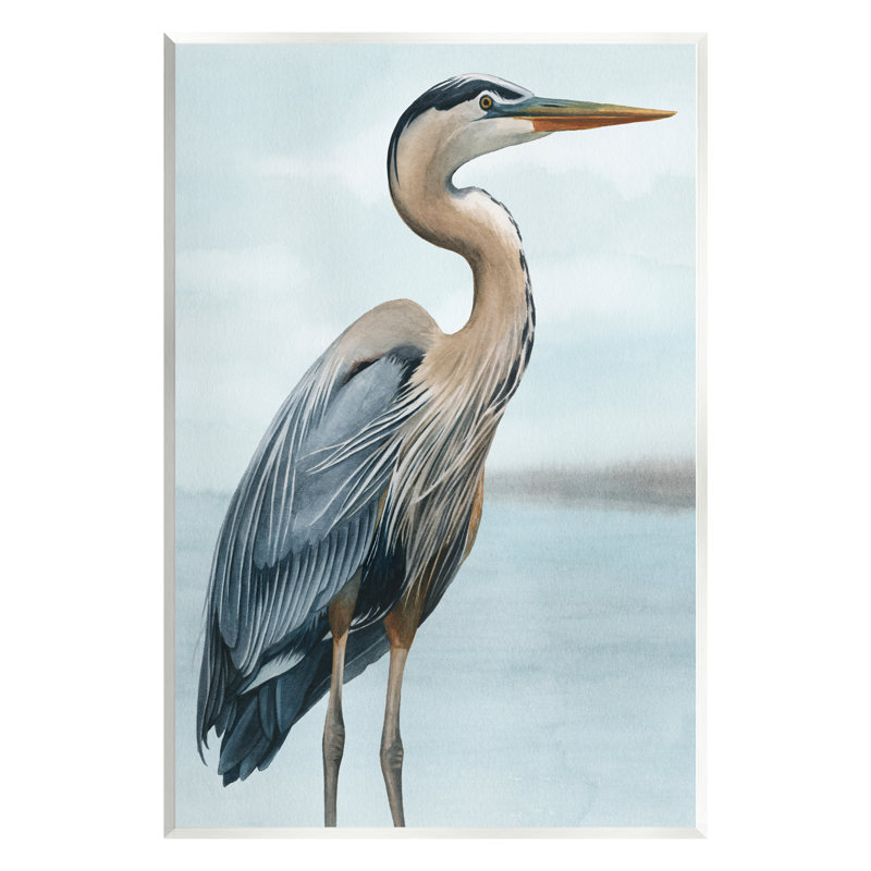 «Stupell Industries Coastal Heron Portrait» par Grace Popp, H 19 po x l 13 po x P 0,5 po