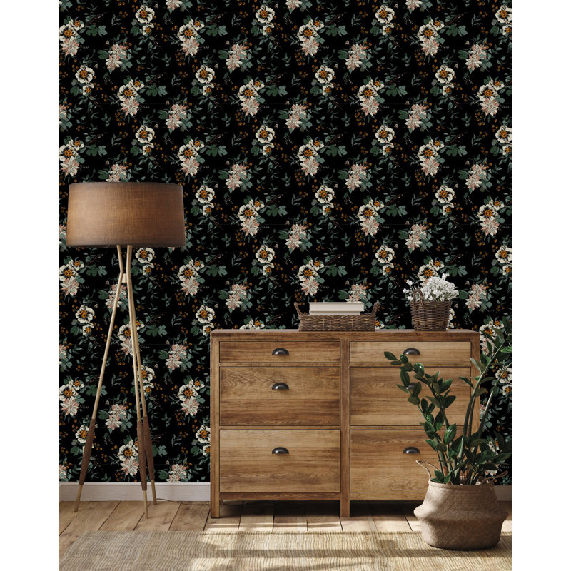 Peel & Stick Floral Tile, 2.08' W x 18.75' L