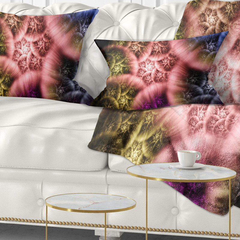 Coussin lombaire abstrait avec nuages, Brun