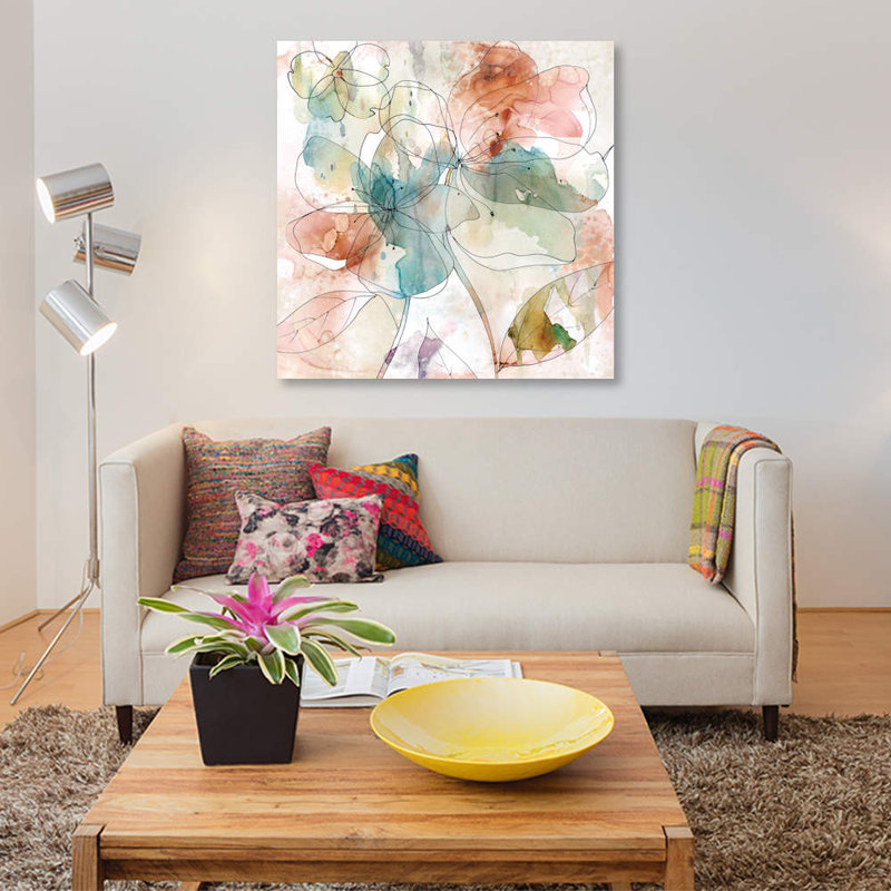 « floral flow ii », impression sur toile, H 18 po x l 18 po x P 1,5 po