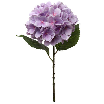 Tige d'hortensia artificielle 17,75 po avec fleurs lavande 8 po