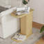 Fluted C-Shaped Side Table, Wooden End Table with Open Shelf for Living Room, Bedroom, or Small Spaces