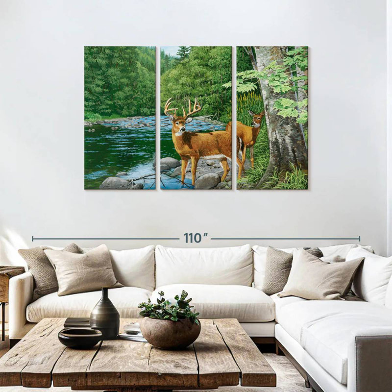 Cerf de Virginie Brampt Streamside, H 48 po x l 74 po