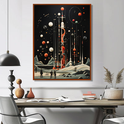 Illustration rétro d'une fusée spatiale - art mural espace