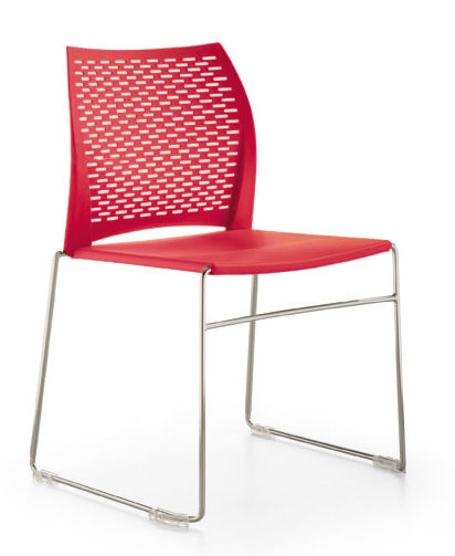 Chaise d'invité à traîneau réseau, Rouge