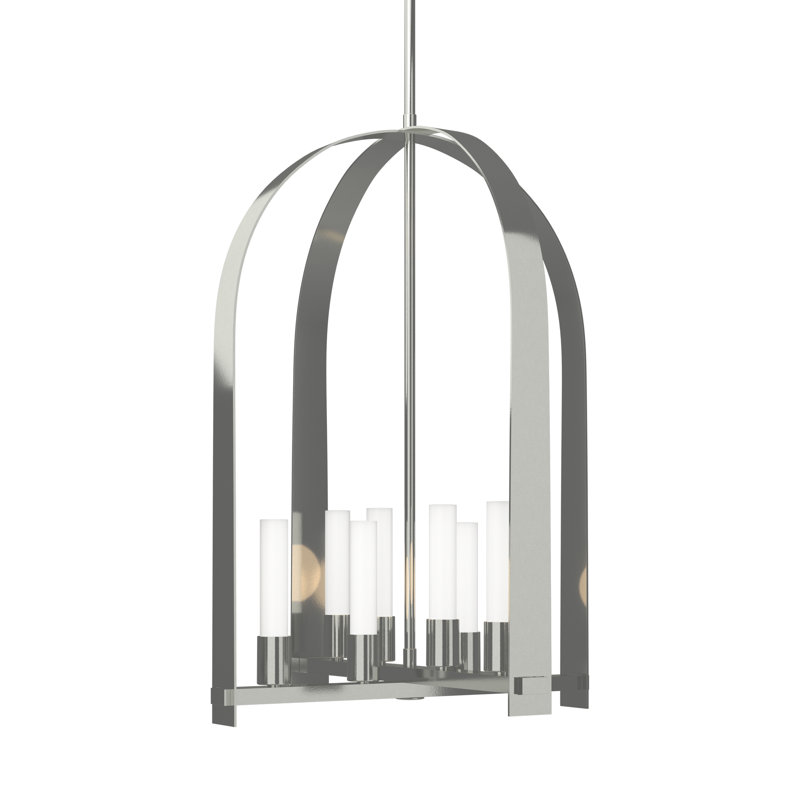 Triomphe 8 - Light Lantern Geometric Chandelier, Sterling
