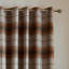 Brushed Woven Glencoe Check Thermal Eyelet Curtains-134848612-134848615