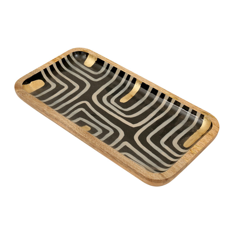 Zofia Rectangular Valet Tray, Black