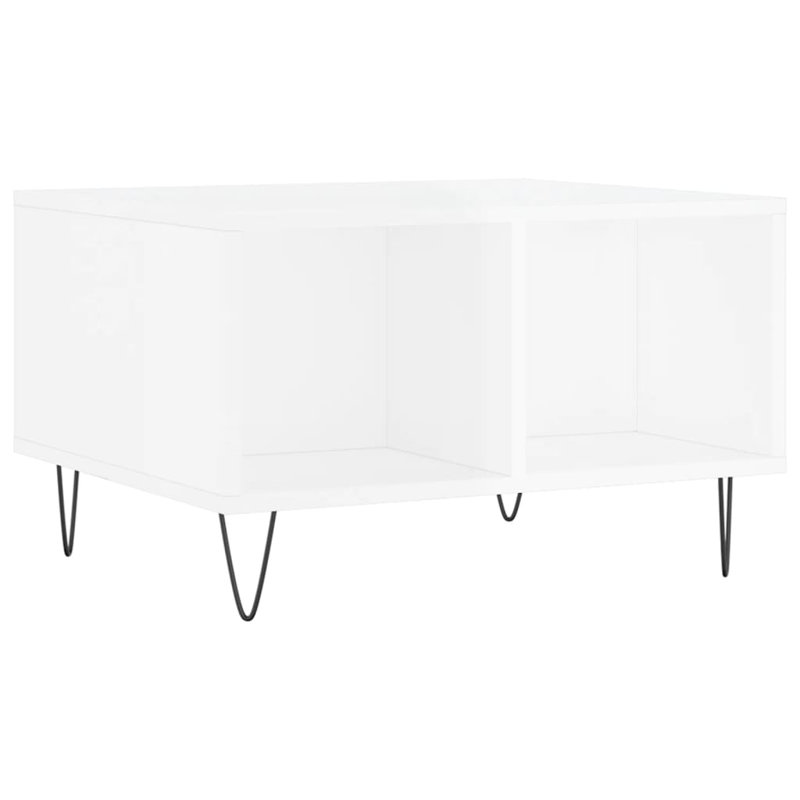 Caihe Coffee Table with Storage, High Gloss White