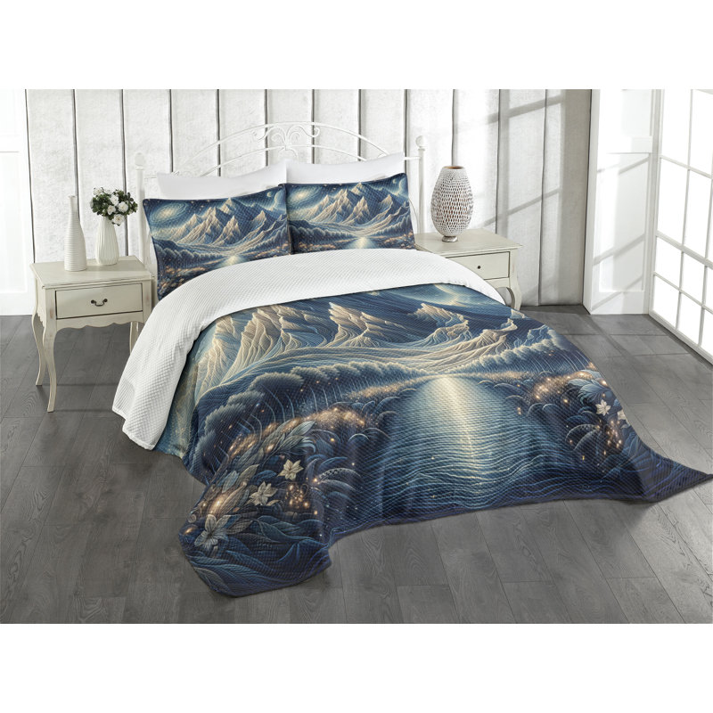 Ambesonne Not Solid Color Coverlet Set