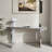 Luxury Full-length Mirror Console Table With Fluted Tempered Glass And Rounded Edge