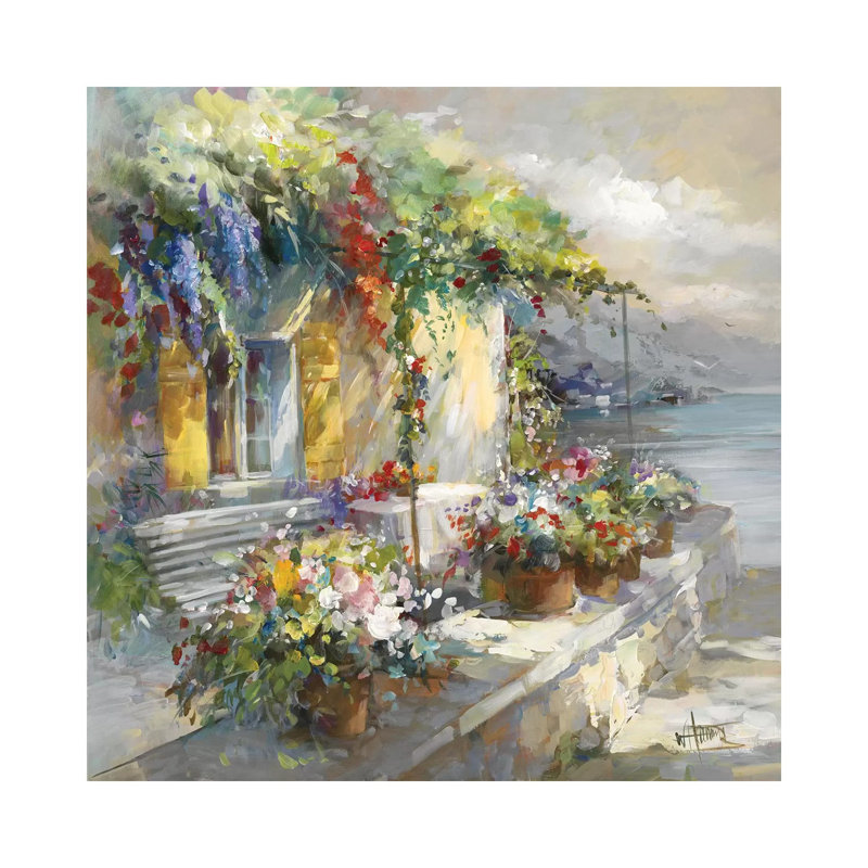 Veranda At Sea by Willem Haenraets - Wrapped Canvas Painting, 93.98 cm H x 93.98 cm W x 3.175 cm D