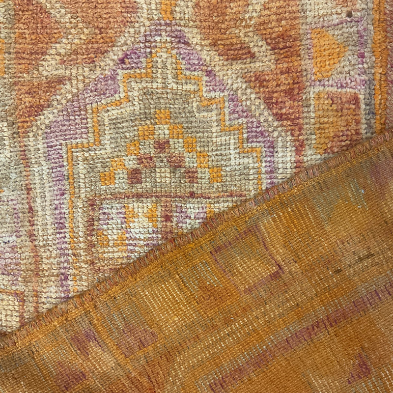 Tapis de couloir en laine Oushak fait à la main Bungalow Rose