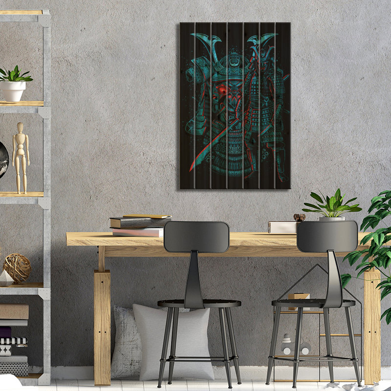 «Erlon Legendary Samurai Warrior» par Alberto Perez - impression sans cadre sur bois, H 40 po x l 26 po x P 1,5 po