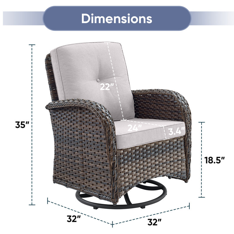 Gaetanino Outdoor Glider, Brown, Beige