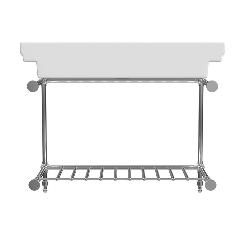 Cheviot Products Valarte 39.20'' White Fireclay & Brass Rectangular Bathroom Sink with Overflow 353-WH-1-CH, Single