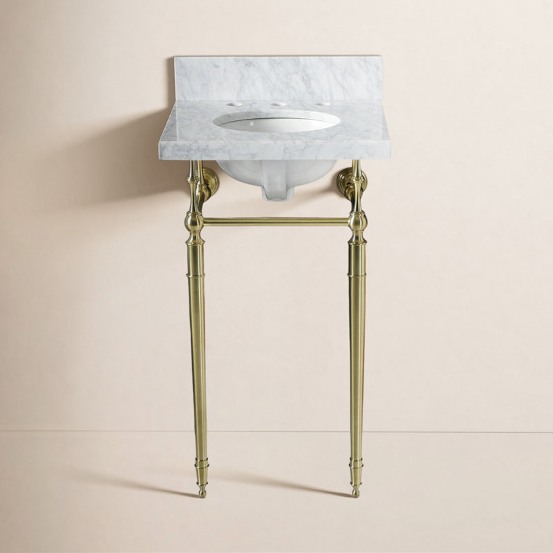 Lavabo de salle de bain Edwardian, Or blanc, Centres de 8 po