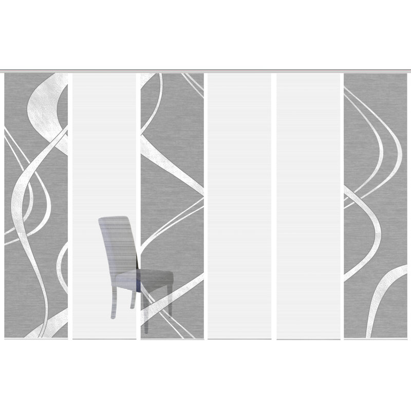 Pearman Semi Sheer Curtain Panel Pair, Grey/White