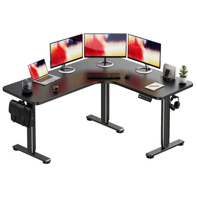 Electric L Shaped Standing Desk Adjustable Height, 63" X 55" Home Office Desk