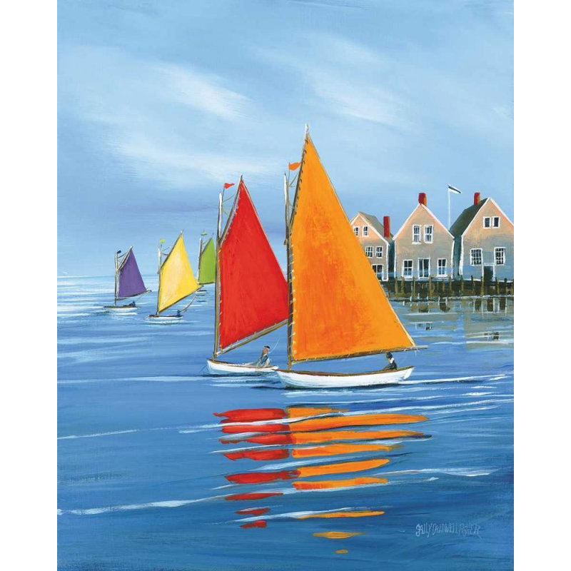 Breakwater Bay Caldwell Fisher, Sally Gallery Wrapped Canvas Art Titled: Mariners Landing, 18" H x 15" W