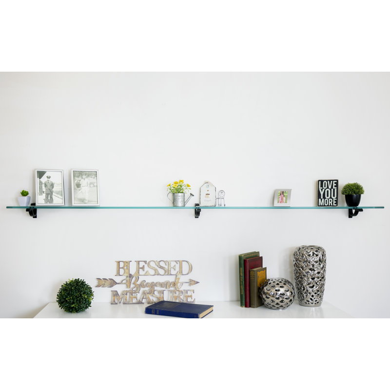 Arriella Bracket Shelf, Black, 3" H x 72" W x 10" D