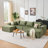 6-Piece Modular U-Shaped Sectional Sofa In Black