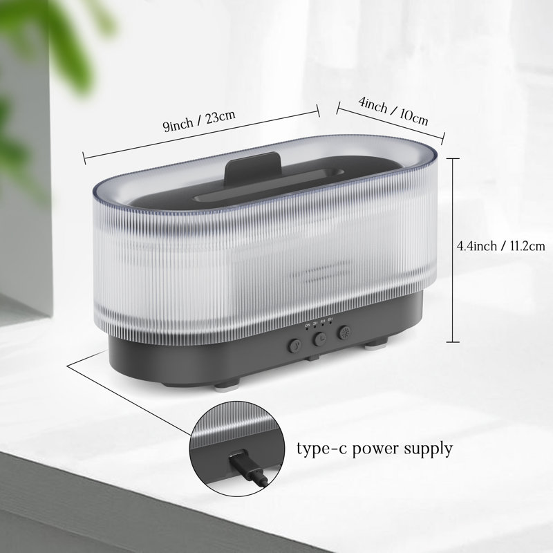 Diffuseurs d'huiles essentielles Benamin 300 ml, humidificateur d'aromathérapie à brume fraîche, mélange de lumière flamme, alimentation USB
