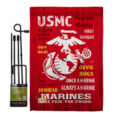 Double Sided 18.5'' H x 13'' W Polyester Flag Set