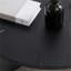 Table basse en chêne noir et panneau de fibres à densité moyenne pour les salons modernes avec plateau rond d'aspect bois et structure en acier