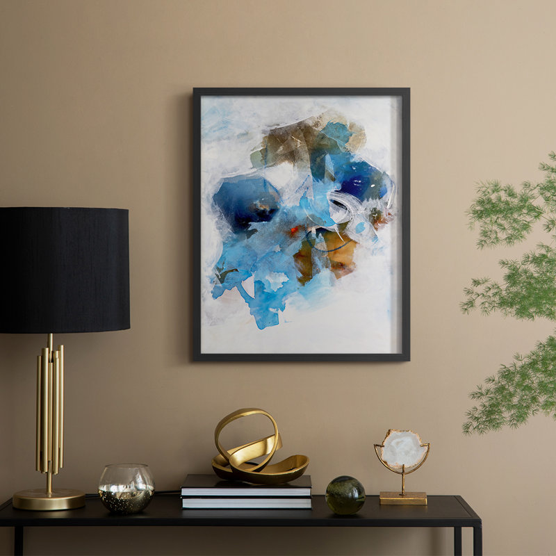 «Misty Blue I», reproduction encadrée - bois massif, Noir, noir, noir, noir, H 30 po x l 24 po