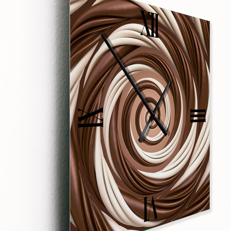 Horloge murale abstraite chocolat et chocolat, Grand