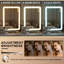 Coiffeuse de maquillage blanche avec grand bureau de coiffeuse à miroir lumineux pour filles