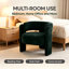 Chaises d'appoint modernes, fauteuil demi-tonneau en tissu vert pour maison compacte