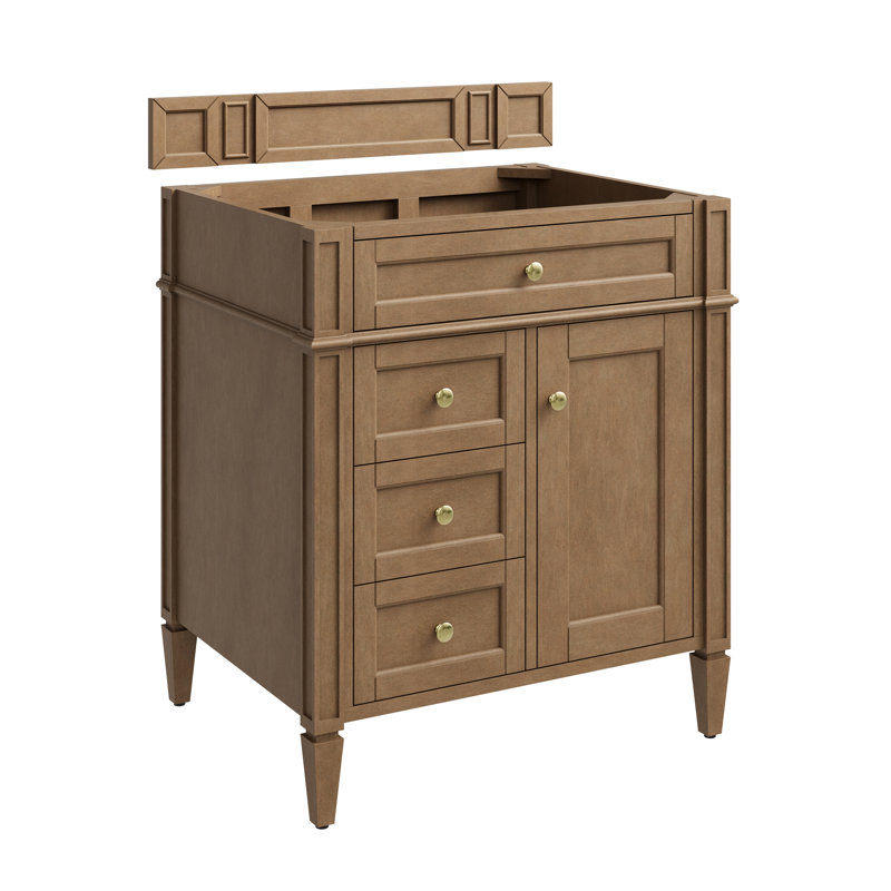 Brittany 30'' W Single Vanity, Ethereal Noctis, 8" Widespread, Pecan