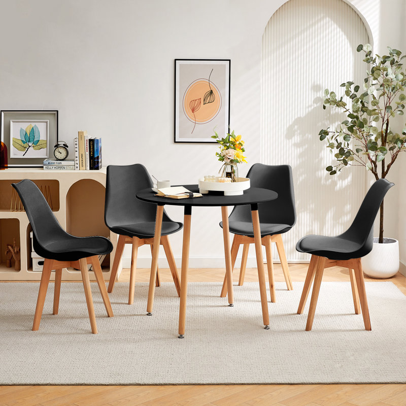 4 - Person Dining Set, Black, Black